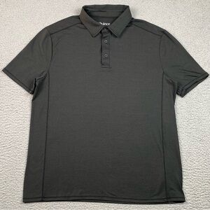 Quince Flowknit Polo Shirt Men's Size L Gray Performance Stretch Short Sleeve